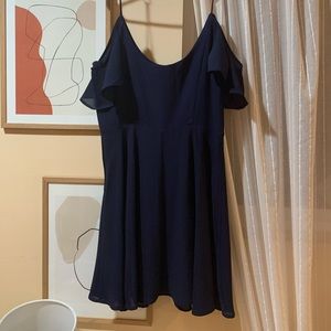 navy off the shoulder dress, Lulu’s brand